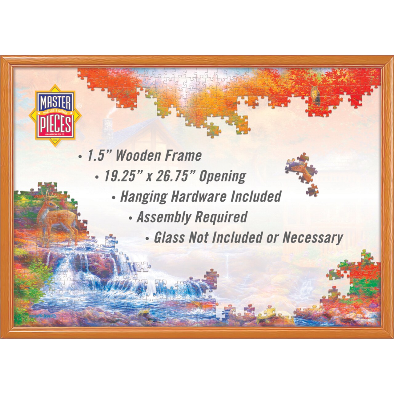 Masterpieces Accessories - Natural Wood Puzzle Frame for 1000 Piece Jigsaw Puzzles 19.25"x26.75"